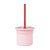 Copo Snack com Tampa e Canudo em Silicone 180ml - Pink e Velvet Rose - Imagem 1
