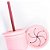 Copo Snack com Tampa e Canudo em Silicone 180ml - Pink e Velvet Rose - Imagem 2