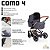 Carrinho de Bebê + Moisés + Bolsa - Como 4 ABC Design Diamante Asphalt - Imagem 2