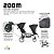 Carrinho De Bebê Para Gêmeos Zoom ABC Design Storm - Imagem 13