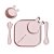 Kit de Alimentação Infantil de Silicone Petit Piá 4 Peças Rosa - Imagem 1