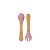Kit de Talheres Infantil Bambu e Silicone Petit Piá Rosa - Imagem 2