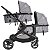 Carrinho De Bebê Para Gêmeos Kiddo Pair Melange Cinza - Imagem 10