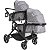 Carrinho De Bebê Para Gêmeos Kiddo Pair Melange Cinza - Imagem 9