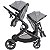 Carrinho De Bebê Para Gêmeos Kiddo Pair Melange Cinza - Imagem 4