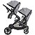 Carrinho De Bebê Para Gêmeos Kiddo Pair Melange Cinza - Imagem 7