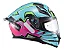 Capacete Motociclista Texx Raptor Arcade Rosa E Verde Viseira+Spoiler de Brinde - Imagem 3