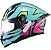 Capacete Motociclista Texx Raptor Arcade Rosa E Verde Viseira+Spoiler de Brinde - Imagem 4