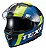 Capacete Texx Kaiman Fechado C/ Óculos Track Azul Verde - Imagem 1
