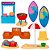 Playset Peppa Pig - Peppa e Família Beach Day (13 peças) | Jazwares - Imagem 5