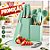 Kit Conjunto 19 Pçs De Utensílios Facas Silicone e Plástico Cozinha Jogo Completo Batedeira Colher Pegador - Imagem 1