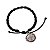 Pulseira Medalha Das Duas Cruzes Trançada - Preta - Imagem 1