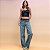 Calça Jeans Detalhe Crochet - Imagem 1