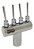 Bico Leque 38 Mm Inox 4 Saidas 1/4 Entrada Rosca 1 Sodramar - Imagem 1
