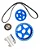 KIT POLIA POLI V AZUL VW A AR BEEP TURBO - Imagem 1