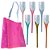 Kit Ice Bag Rosa Flash e 6 Taças Espumantes Hastes Coloridas - Imagem 1