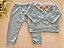Conjunto casaco + calça em tricot de menino 3 peças body bordado de urso - Imagem 6