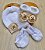 kit gorro + luvas + sapatinhos em tricot com aplique de leão - Imagem 1