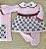 Saída de maternidade Dinhos Baby de menina vestido rosa cerejinha em tricot 4 peças - Imagem 2
