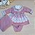 Saída de Maternidade Menina Vestido Tricot Luxo com renda 4 Peças - Imagem 10