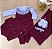 Saída de Maternidade Tricot Clássica 6 Peças | Vinho com Acessórios | Dinhos Baby - Imagem 1