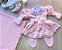 Saída de Maternidade Menina Vestido Bufante Tricot 4 Peças - Imagem 3