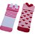 KIT MEIA LUDICA INFANTIL 00-15 FEM PIMPOLHO CORAL CORACOES/ROSA LACO - Imagem 1