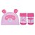 KIT GORRO E MEIA BICHINHO RN FEM PIMPOLHO ROSA/PANDA - Imagem 2