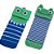 KIT MEIA LUDICA INFANTIL 00-15 MASC PIMPOLHO AZUL DINOSSAURO/VERDE SAPO - Imagem 1