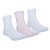 KIT MEIA LISA 3PRS/TAG CANO ALTO BRANCA/ROSA FEM 31 A 34 - Imagem 1