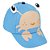 Boné Infantil Lúdico Masculino Pimpolho Azul Caranguejo com Olhinhos 3D - Imagem 1