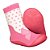 Meia com Sola de Glitter Pimpolho Rosa com Lacinho - Imagem 3