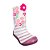 Meia com Sola de Glitter Pimpolho Branca e Rosa com Flores - Imagem 1