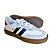 Tênis Casual Gibizinho Masculino Branco Cinza Marinho e Vermelho com Sola Marrom Cadarço - Imagem 2