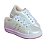Tenis Casual Feminino Flick Gibizinho Off White Perolado Detalhes de Corações com Brilhos com Cadarço - Imagem 3