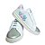 Tênis Casual Feminino Gibizinho Branco Prata e Rosa Detalhes de Flores Cadarço Elástico - Imagem 1