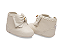Bota Charme  Pimpolho Feminina Off White Laço Frontal Com Aplique Pedras Com Ziper - Imagem 1