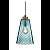 PENDENTE VIDRO AZUL METAL BRONZE - Imagem 1