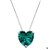 Colar Gargantilha prata 925 coração zirconia verde agua - Imagem 1
