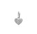 Pingente letra E formato coração em prata 925 - Imagem 1