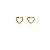 Brinco coração aro liso vazado Ouro 18k - Imagem 1