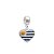 Berloque bandeira Uruguai em formato de coração prata 925 - Imagem 1
