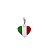 Pingente bandeira Itália em formato de coração prata 925 - Imagem 1