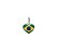 Pingente bandeira Brasil em formato de coração prata 925 - Imagem 1