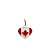 Pingente bandeira Canadaá em formato de coração prata 925 - Imagem 1