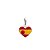 Pingente bandeira Espanha em formato de coração prata 925 - Imagem 1