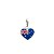 Pingente bandeira Austrália em formato de coração prata 925 - Imagem 1