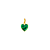 Pingente de ouro 18k coração zircônia 6mm esmeralda - Imagem 1