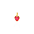 Pingente coração ouro 18k zircônia vermelha 6mm - Imagem 1