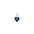 Pingente coração ouro 18k azul marinho zircônia 6mm - Imagem 1
